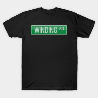 Winding Road Street Sign T-shirt T-Shirt